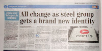 Article about Corus Steel becoming Tata Steel in Belfast Telegraph