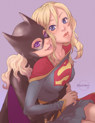 Batwoman and superwoman art