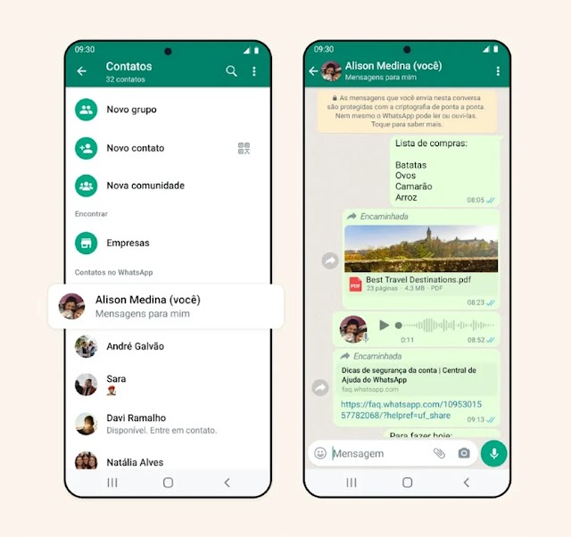 WhatsApp cria atalho para você conversar consigo mesmo; veja como usar