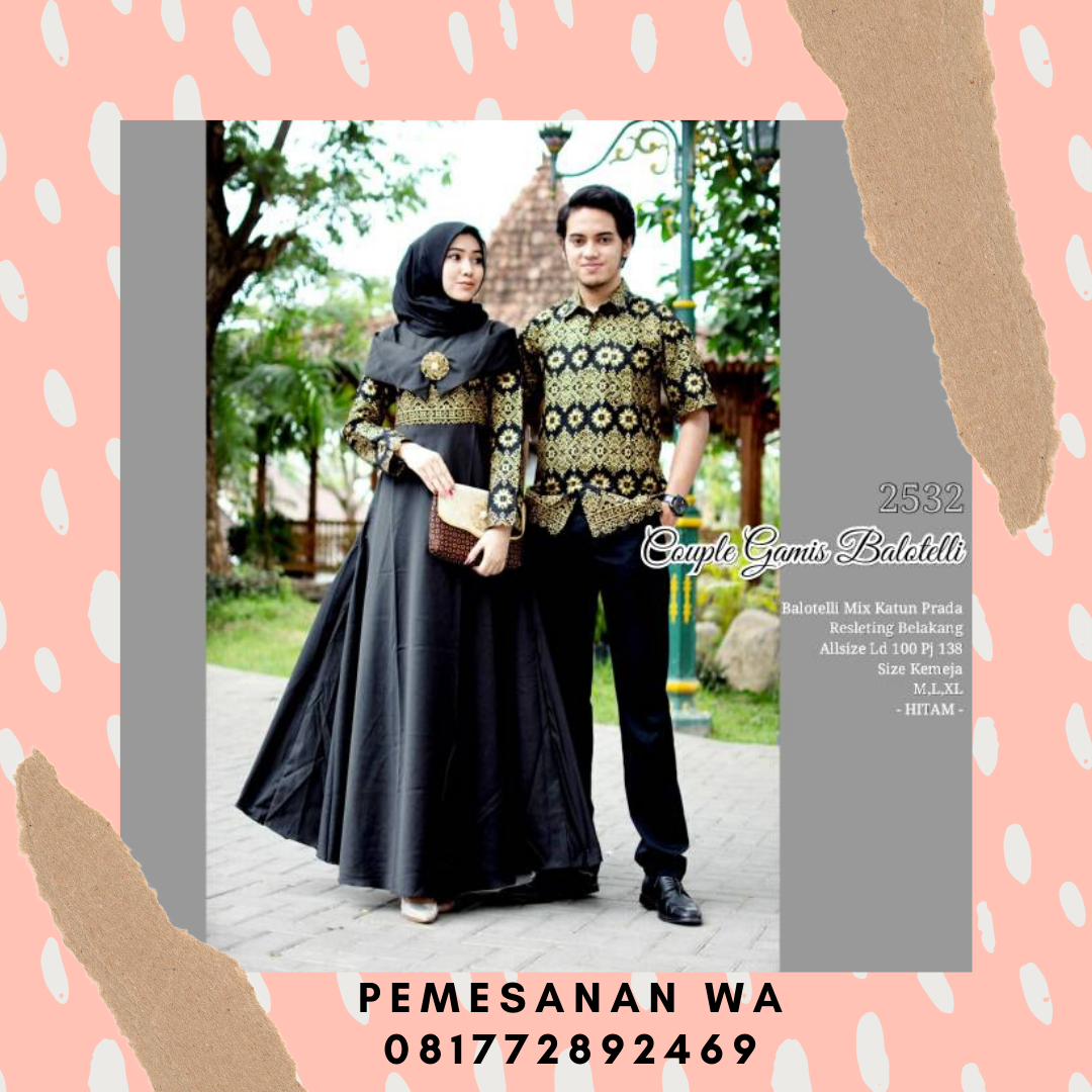  Model  Baju  Gamis  Batik  Couple Sarimbit  Kombinasi Kemeja 