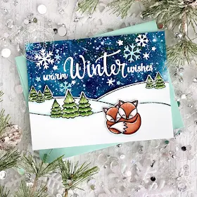 Sunny Studio Stamps: Scenic Route Circle Snowflake Frame Dies Layered Snowflake Frame Dies Foxy Christmas Winter Themed Holiday Card by Leanne West