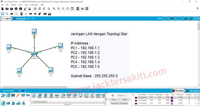 Cara Membuat Topologi Star di Cisco Packet Tracer