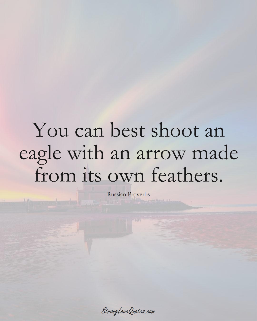 You can best shoot an eagle with an arrow made from its own feathers. (Russian Sayings);  #AsianSayings