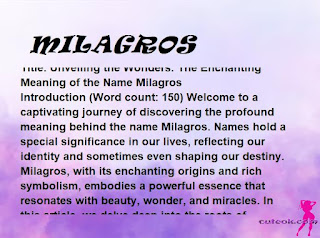 meaning of the name "MILAGROS"