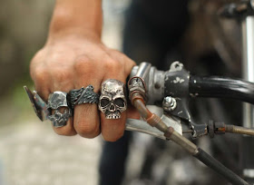 Custom silver skull rings from Manila's 13 lucky monkey