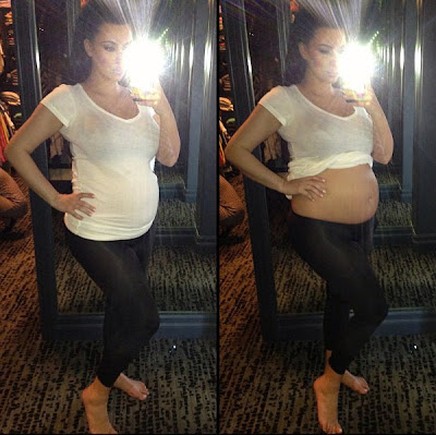 Kim Kardashian’s pregnant belly