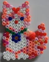 perler, pink, cat, bead, fused, beads, magnet, hama, pssyla