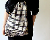 modern canvas dotted tote bag