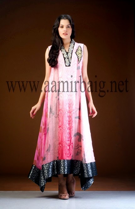 Aamir Baig Semi Formal Dress Collection 2014 â€“ Frocks and Gowns
