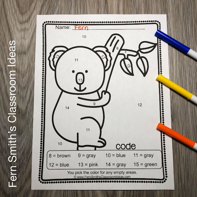 Click Here to Get These Awesome Animals Color By Number Kindergarten Know Your Numbers Resource #FernSmithsClassroomIdeas