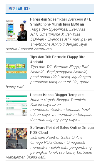 Cara Menciptakan Recent Post Dengan Gambar (Thumbnail)