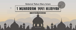Banner Spanduk Peringatan Tahun Baru Islam 1441 Hijriyah