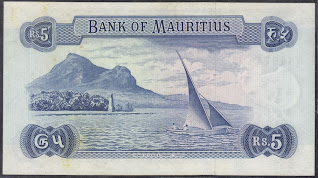 Mauritius 5 Rupees 1967 P# 30c