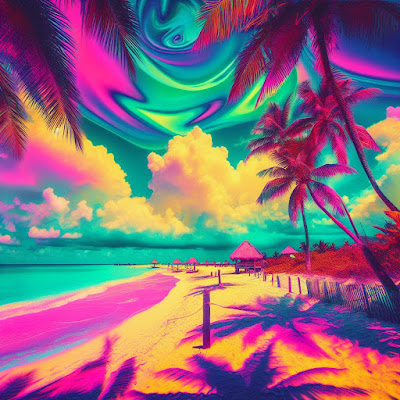 psychedelic beach