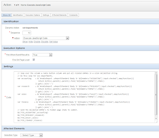 jQuery function mapping employees to departments