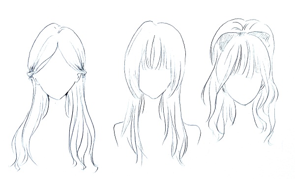 Cara menggambar rambut manga cewek - MAYAGAMI