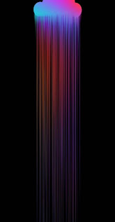 خلفيات ايفون سوداء مع غيمة ملونة ديناميكية بدقة HD