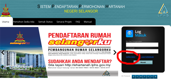 Pendaftaran Online Rumah Selangorku