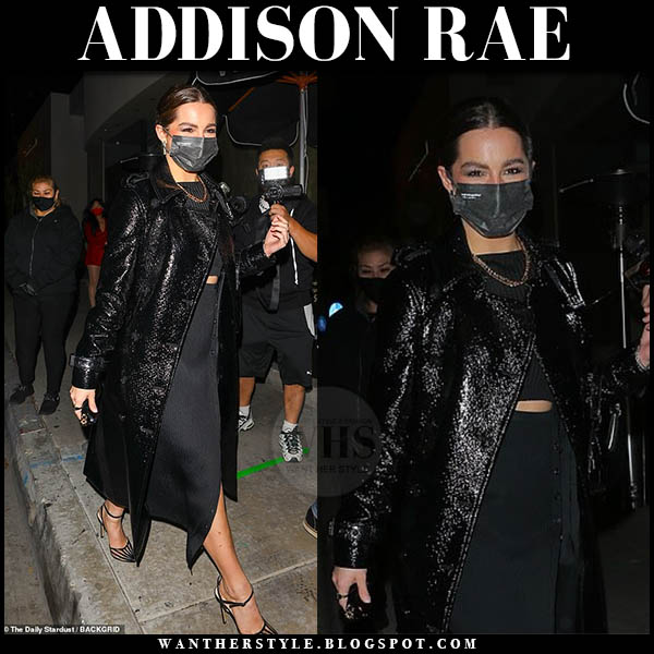 Addison Rae In Black Coat And Black Dress In La On February 1 I Want Her Style What Celebrities Wore And Where To Buy It Celebrity Style