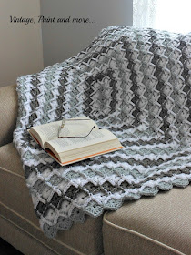 Vintage, Paint and more... crochet afghan made with I Love That Yarn in a diamond pattern