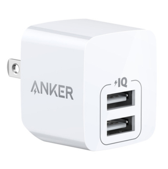 Adapter sạc 2.4A Dual Anker PowerPort Mini - A2620 Trắng