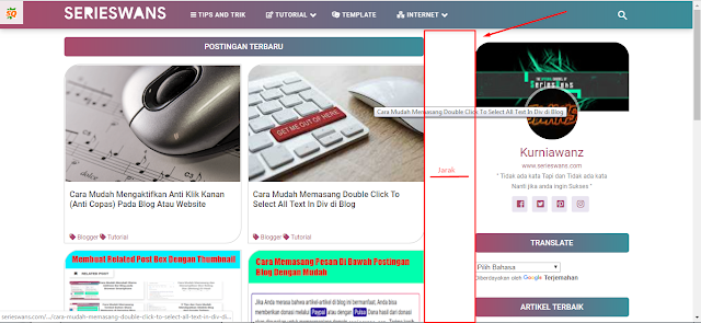 Cara Mengatur Ukuran Lebar Template Halaman Post dan Sidebar Blog