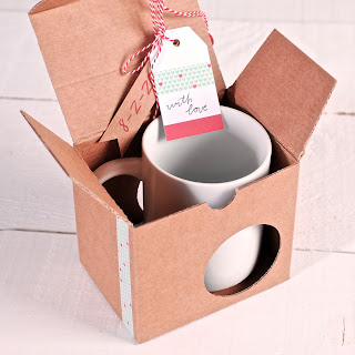 Boîte pour tasses, washi tape coeurs, masking tape, selfpackaging, self packaging, selfpacking