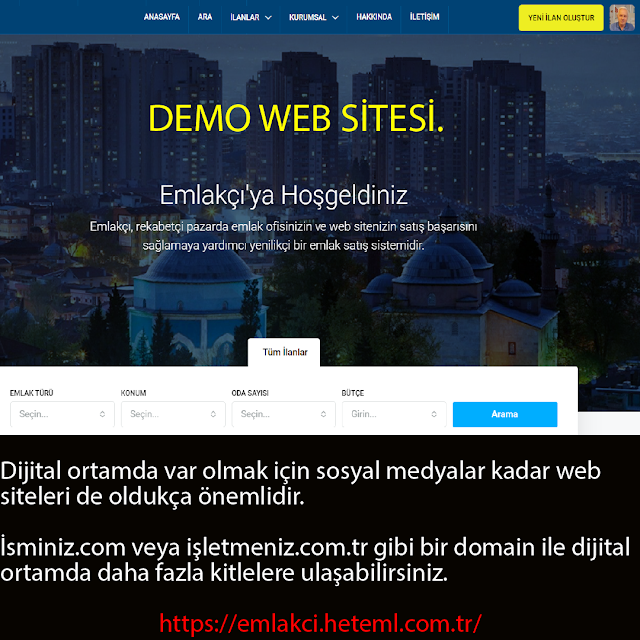 Demo Emlakçı Web Sitesi Hazır (Emlakçı V.2)