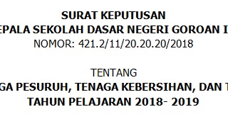 Contoh Sk Tenaga Pesuruh Tenaga Kebersihan Dan Tukang Kebun