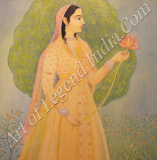 Mugal Lady With Lotus