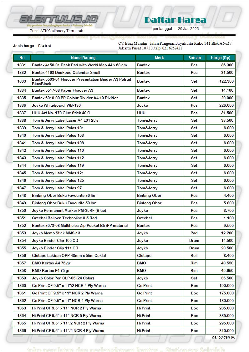 Jual peralatan kantor lengkap pakai katalog atk murah