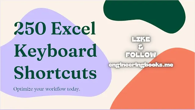250 Excel Keyboard Shortcuts PDF Download