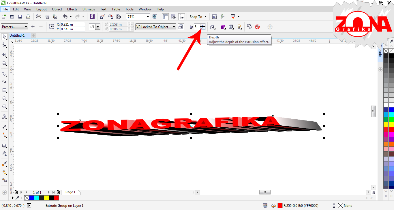 Cara Membuat Tulisan  3D Dengan  Corel Draw  X7  Belajar 