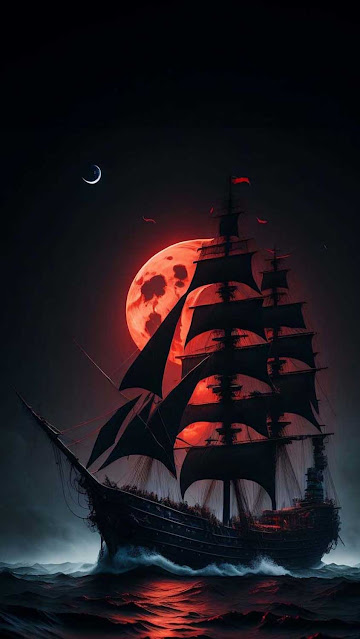 Moon Ship Ocean iPhone Wallpaper 4K is a free high resolution image for Smartphone iPhone and mobile phone.