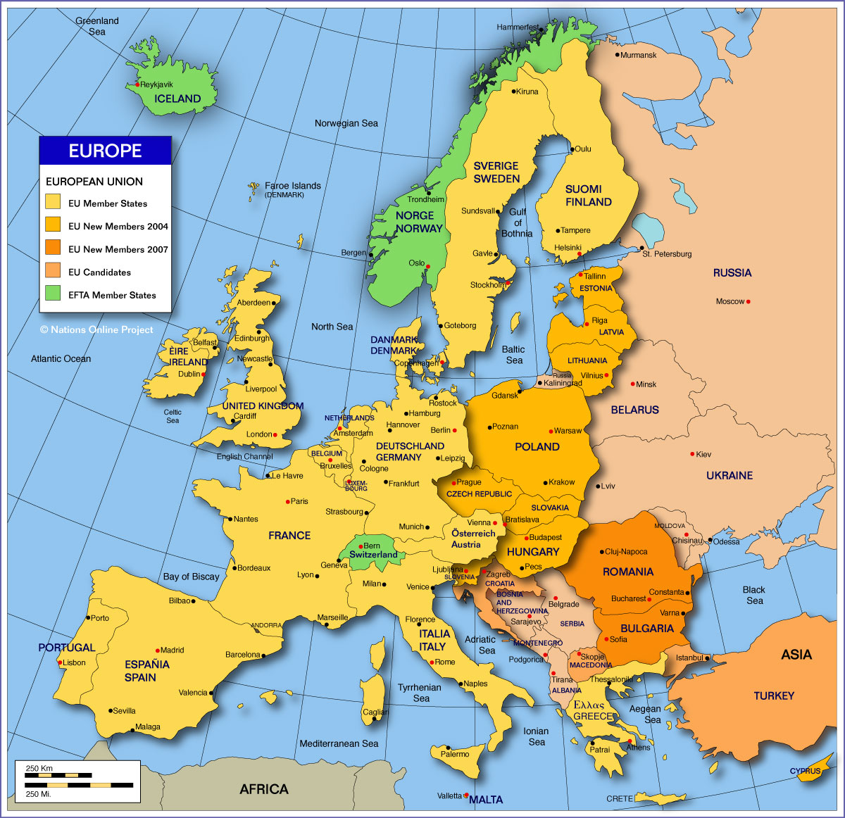 Eu countries map