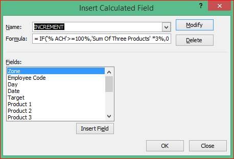 Using IF function in Pivot Table Calculated Field