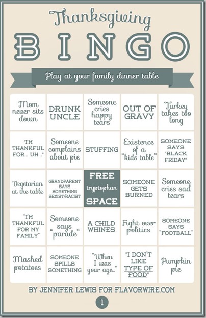 thanksgiving bingo