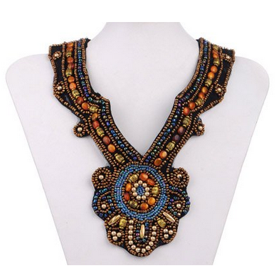 bohemian necklace under $15, beaded bohemian bib necklace