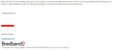 mail kommunikation med bredband2 bekräftar fulmetoden