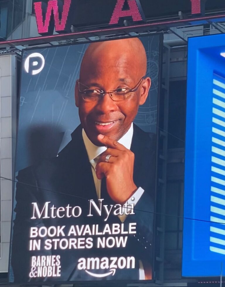Betting on a Darkie: SA’s Top IT CEO , Mteto Nyati’s new book debut on NewYork Times Square Billboard