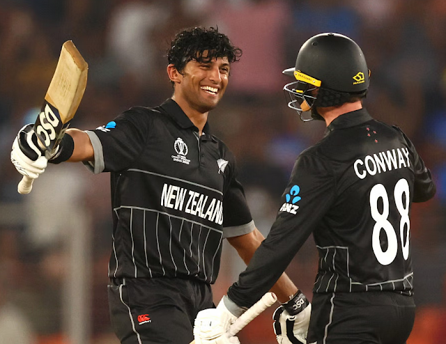 Conway, Ravindra tons help NZ rout England in WC opener