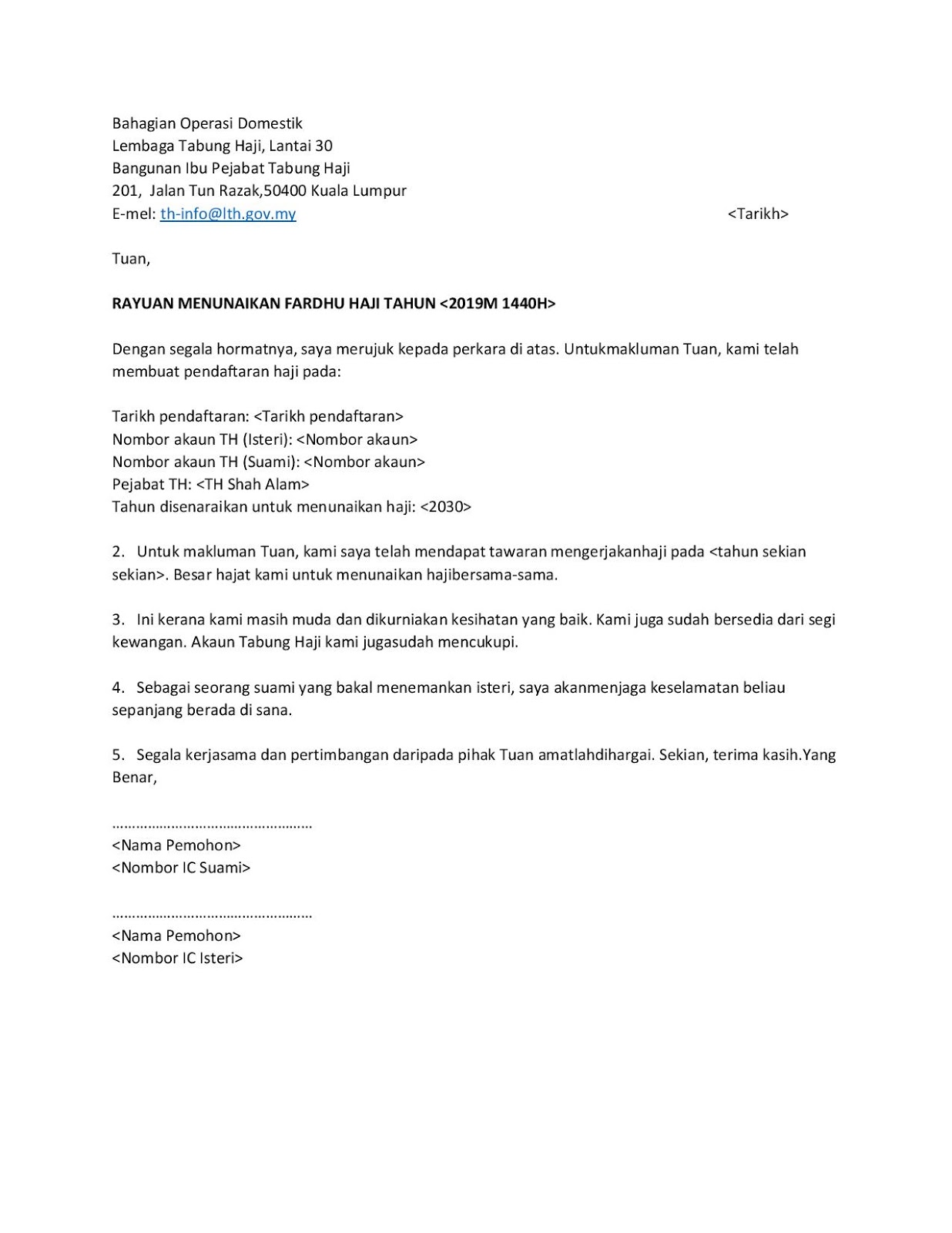 Cara Buat Surat Rayuan Haji