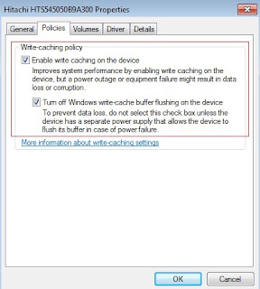 Enable write caching on the device