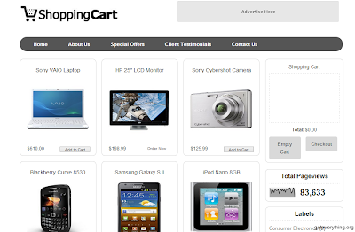 Shopping Cart blogger template