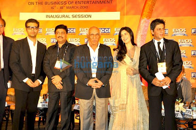 Shahrukh, Katrina Kaif and Karan Johar at FICCI-FRAMES 2010 inaugural session pics