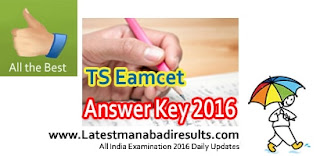Manabadi TS Eamcet Key 2016, Telangana Eamcet Preliminary Key 2016, Eenadu Sakshi TS Eamcet Answer Key 2016,
