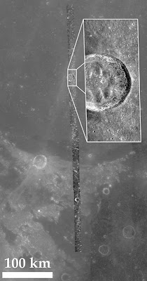 Radar Strip Showing Crater Bessel