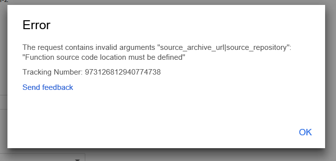 Copy Function: 'no source code location' error