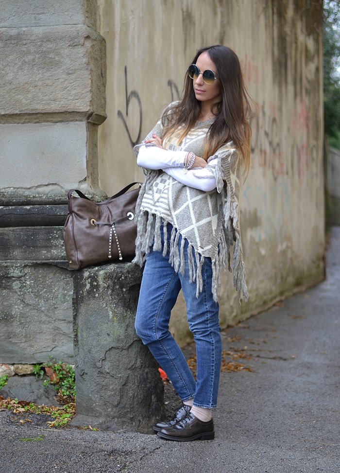 look jeans poncho