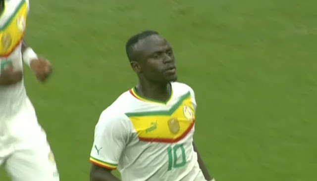 Sadio Mane celebrates his goal against Benin in AFCON qualifiers.